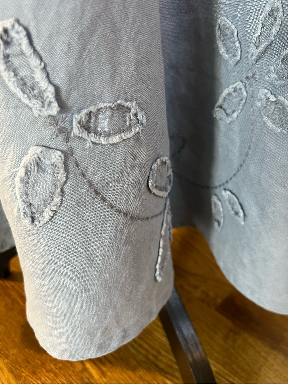 J. Jill Sky Blue Linen-Blend Embroidered Maxi Skirt - Picture 14 of 16